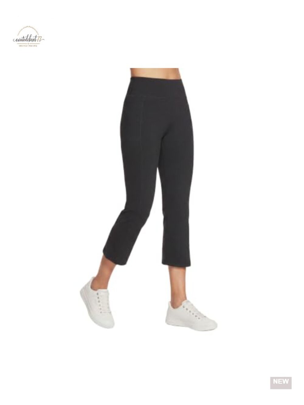 High Waisted Crop Active Pants with Pockets 4-Way Stretch